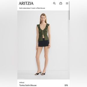 Aritzia babaton silk satin blouse - tonka, size M